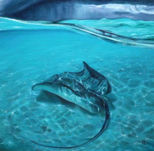 Stingray Ocean Painting