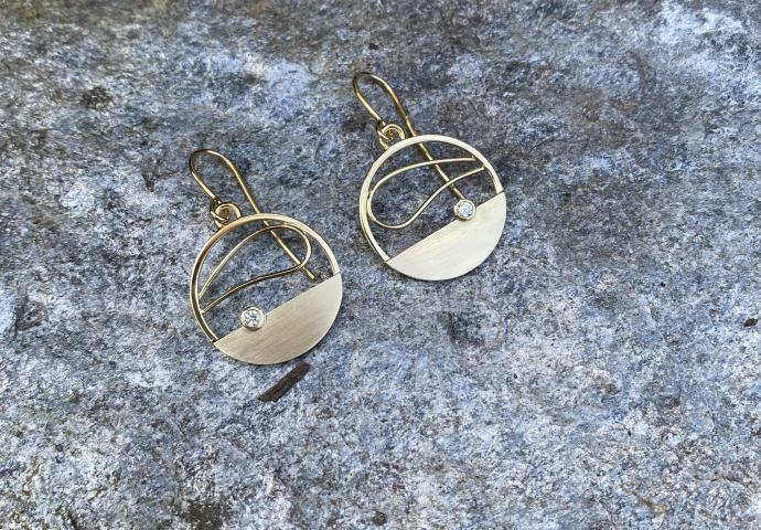Ohrschmuck "Am Meer", Gelbgold, Brillanten, 3.380€ Ohrschmuck am Meer