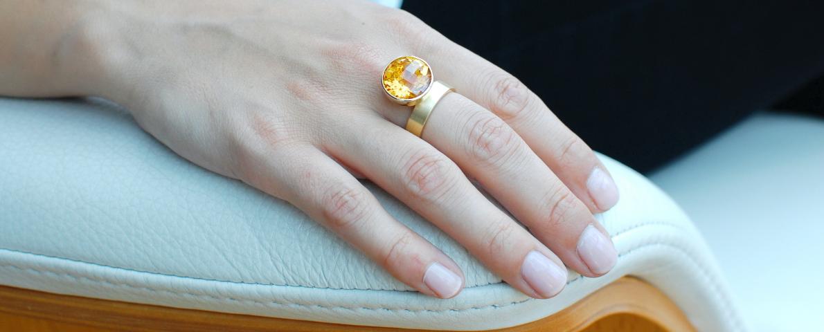 Ring "Sonnenuntergang" Citrin Ring Goldschmiede Telgmann Unikatschmuck