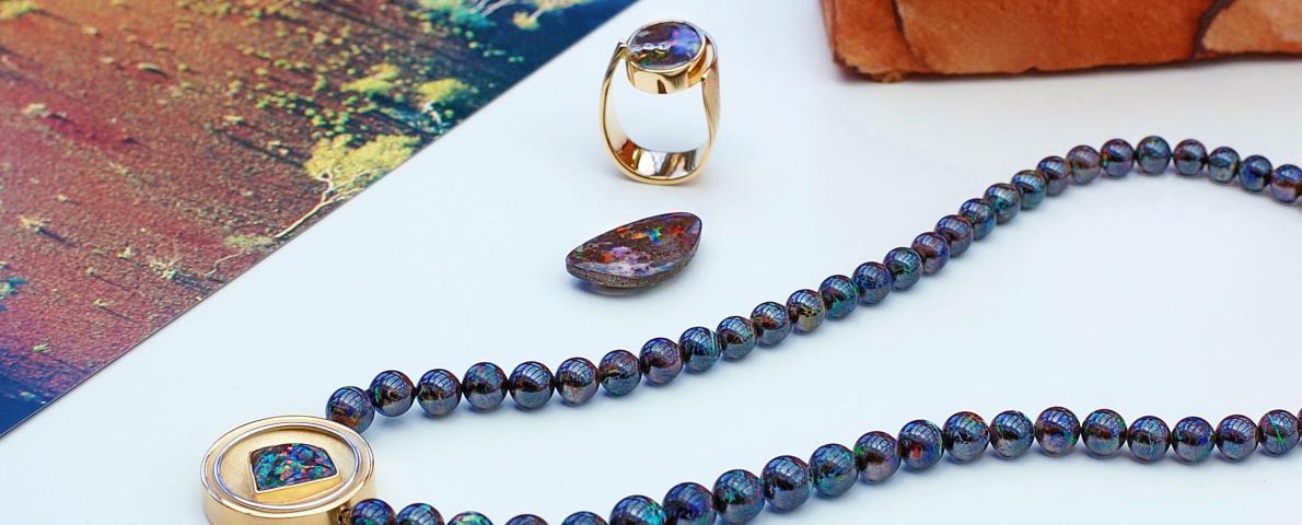 Boulder Opal Opal Reise ausgefallener Opalschmuck