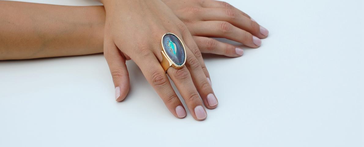 Boulder Opal Ring