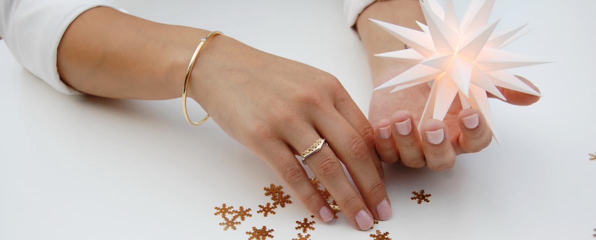 Ring "Diamantenzweig" Armreifen Gold