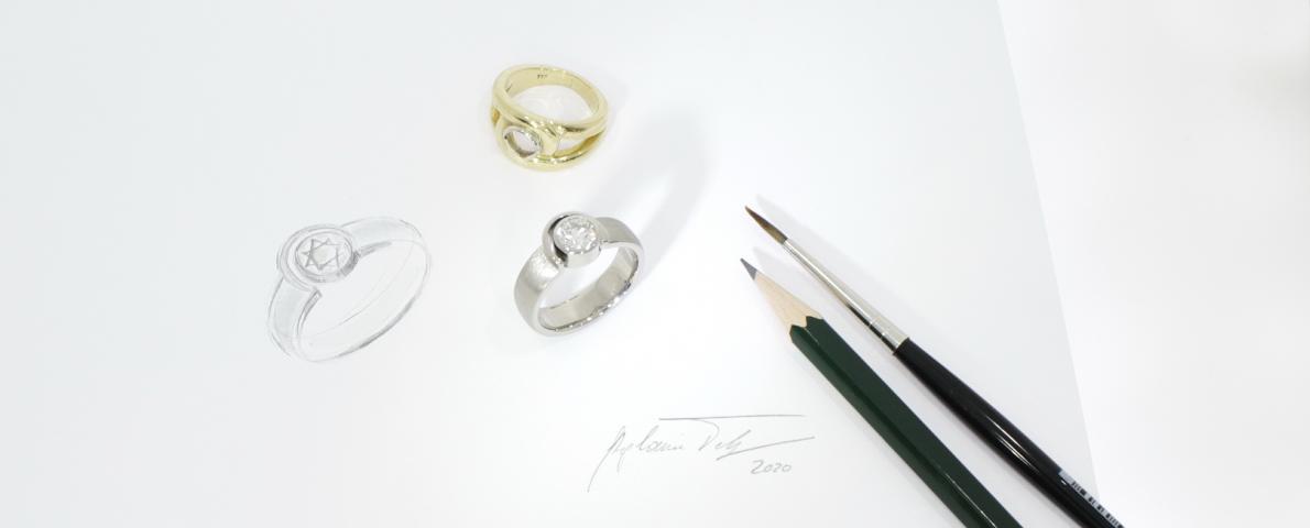 Schmuckentwurf Idee alte Ringe