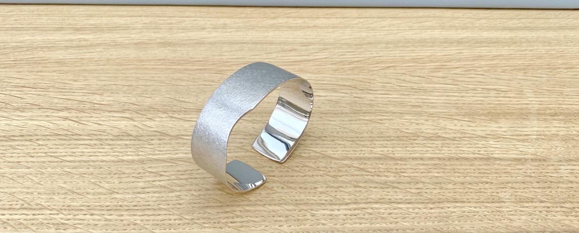 Armreifen Weißgold "Düne" Armschmuck