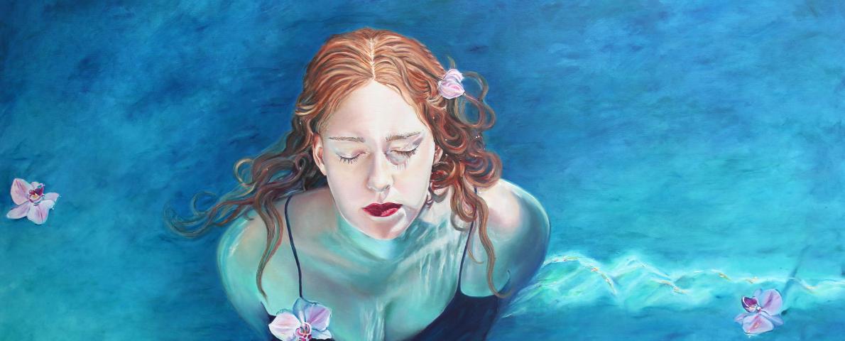 Water Refelction Now 100x140cm Öl auf Leinwand Mila