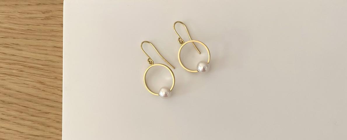 Perlenohrschmuck Gelbgold