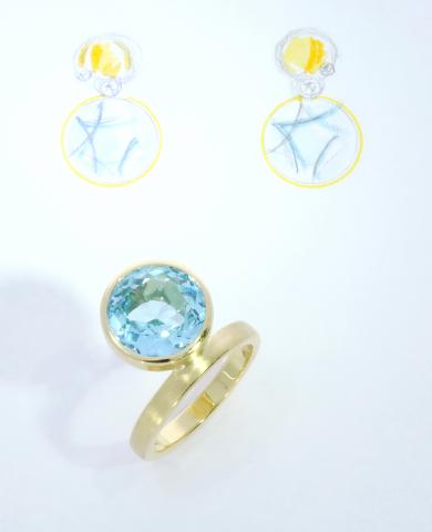 Ring "Sommer" Topas Ring Gold Entwurf