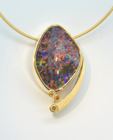 Anhänger „Blumenwiese“ mit Opal Anhänger „Blumenwiese“ mit Opal