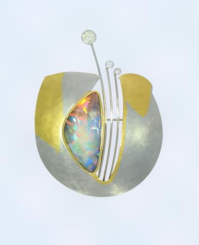 Brosche "Wunderwelt der Farben" Brosche mit Opal