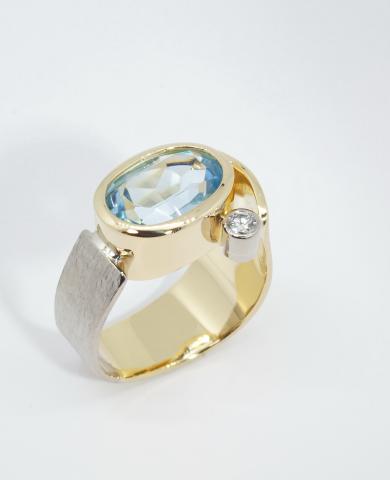 nachher Ring mit Aquamarin