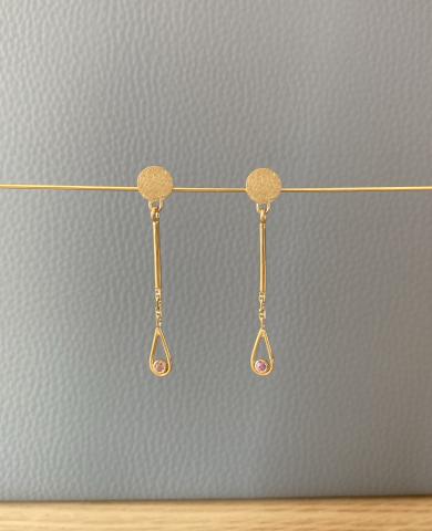 "Blütenzauber" Ohrschmuck rosa Turmalin Gold