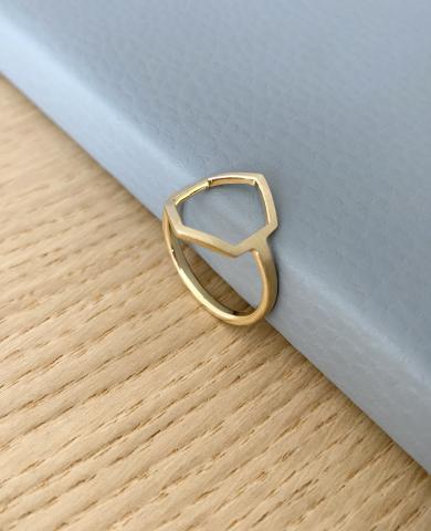 Ring "Sechseck" Ring Gold schlicht jeden Tag