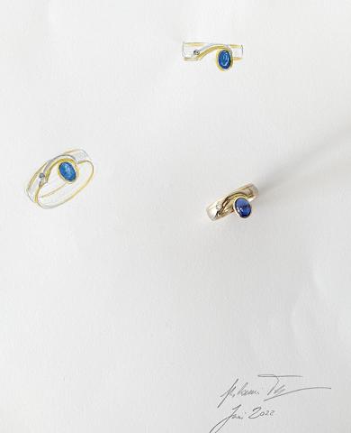 unsere Idee Schmuck Entwurf Saphir Ring