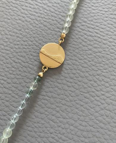 Aventurin, Fluorit, Prenith, Gold Kette "Bergluft"