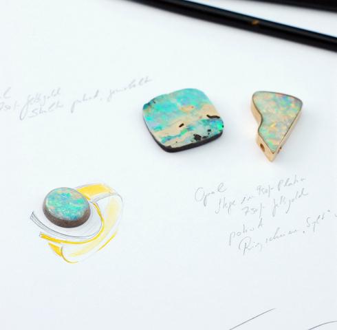 Skizze für Opalschmuck Opal Entwurf Skizze
