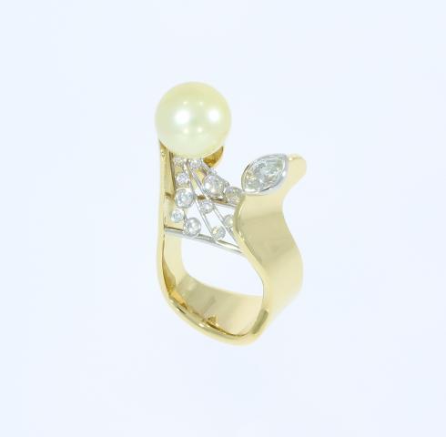 Perlenring „Zauber einer Nacht“ Perlenring Unikatschmuck