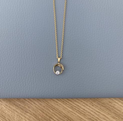 Anhänger "Sonne und Mond" Anhänger Brillant Gold