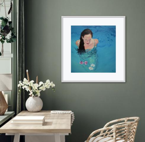 Water Reflection - All by myself, 80x80 cm Water Reflection - All by myself, 80x80 cm