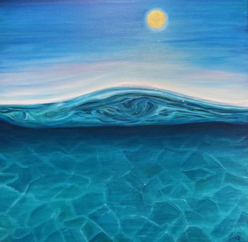 Water Reflection - Wave, 80x80 cm