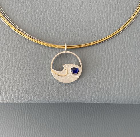 Anhänger Saphir Silber Gold