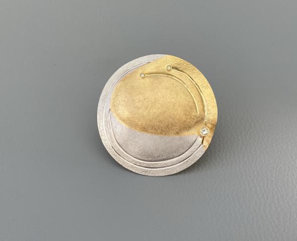 Brosche "cosmic world" Brosche Platin Gold Brillanten