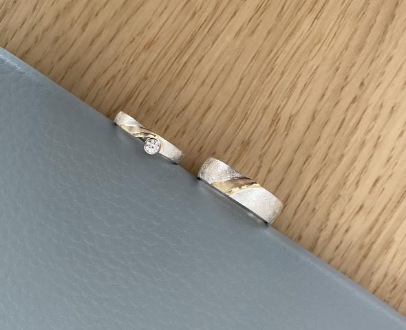 Trauringe Silber Gold mit Brillant Trauringe Silber Gold mit Brillant