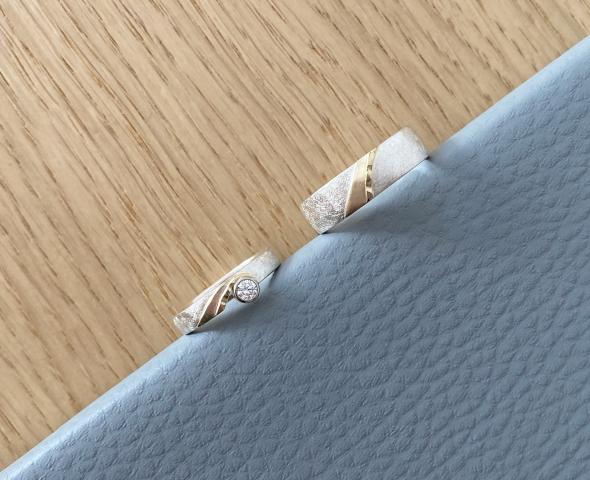 Trauringe Silber Gold mit Brillant Trauringe Silber Gold mit Brillant