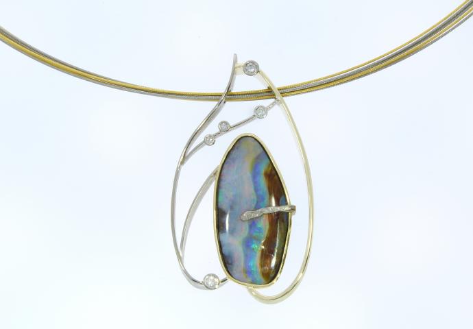 Anhänger mit Trauring Anhänger mit Trauring Opal