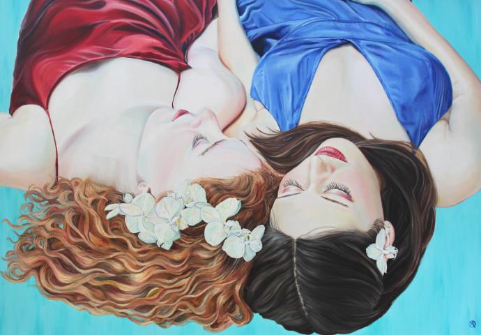 Dreaming Öl und Blattgold auf Leinwand 100 x140 cm