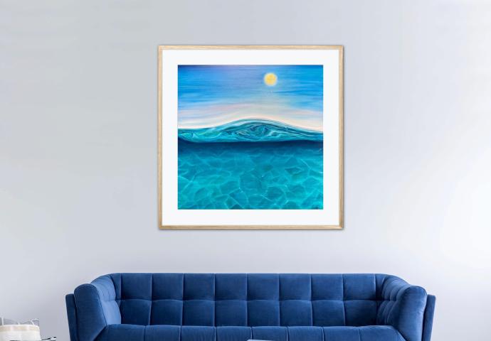 Water Reflection - Wave, 80x80 cm Water Reflection - Wave, 80x80 cm