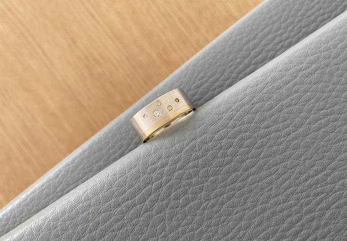 Ring "million stars", Silber, Gold mit Brillanten Ring Silber Brillanten