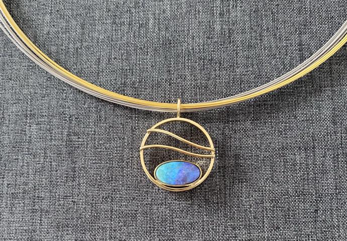 Opalanhänger Lagune